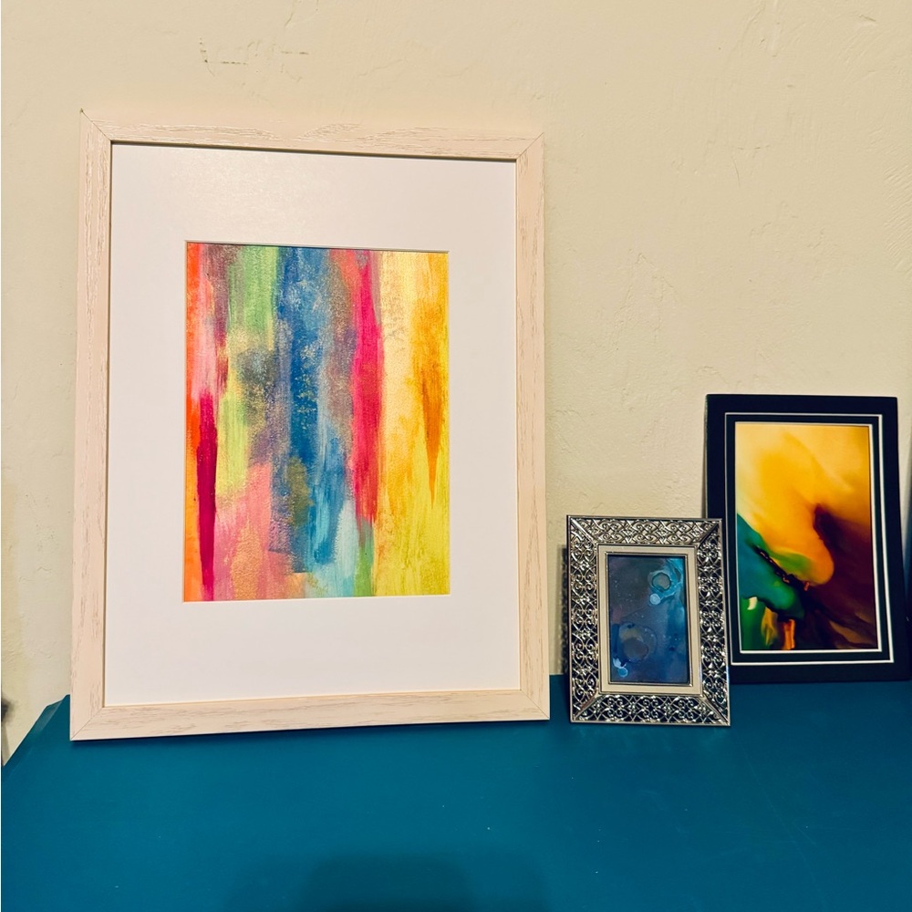 Original Nina Juniper Art “The Umbrella Formal” 10x13 Frame Colorful Art - Picture 9 of 9